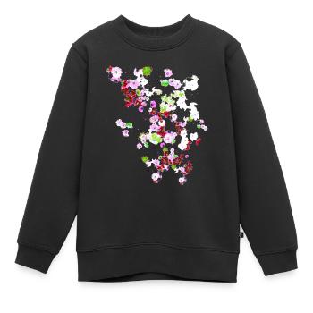 Wiese,blumen,blume, bunte blumen - Kinder Premium Organic Sweatshirt - Schwarz - Vorne - AI Model Kid Female (0cm)