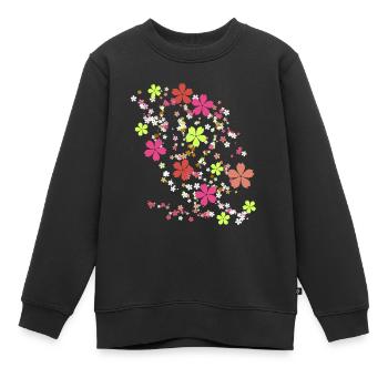 Fleurs,Fleur,Printemps,Fleurs,Rouge - Sweat Premium enfant bio - noir - Devant - AI Model Kid Female (0cm)