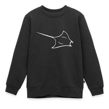 Mantarochen im eleganten Flug - Kinder Premium Organic Sweatshirt - Schwarz - Vorne - AI Model Kid Female (0cm)