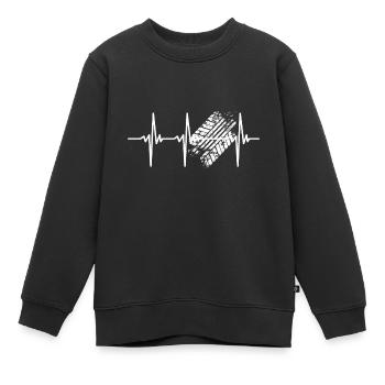 Herzschlag für Reifenprofil und Geschwindigkeit - Kinder Premium Organic Sweatshirt - Schwarz - Vorne - AI Model Kid Female (0cm)