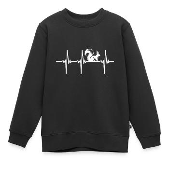 Herzschlag für kleine süsse Eichhörnchen Kinder - Kinder Premium Organic Sweatshirt - Schwarz - Vorne - AI Model Kid Female (0cm)