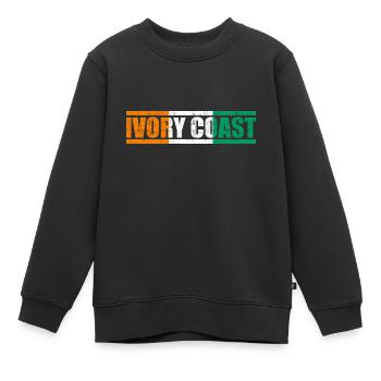 Côte d’Ivoire - Sweat Premium enfant bio - noir - Devant - AI Model Kid Female (0cm)