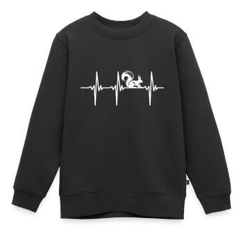 Herzschlag für Kinder Eichhörnchen - Kinder Premium Organic Sweatshirt - Schwarz - Vorne - AI Model Kid Female (0cm)