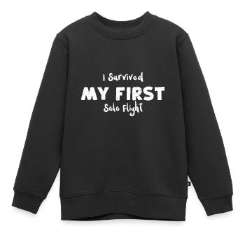 I Survived My First Solo Flight - Kinder Premium Organic Sweatshirt - Schwarz - Vorne - AI Model Kid Female (0cm)