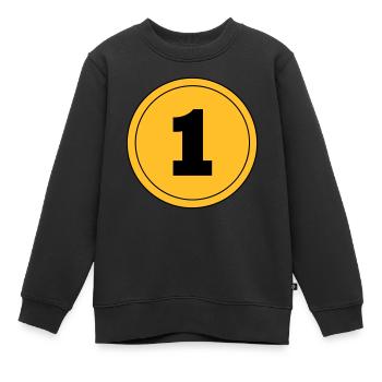 Nummer 1 - Kinder Premium Organic Sweatshirt - Schwarz - Vorne - AI Model Kid Female (0cm)