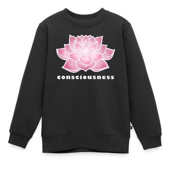 Lotus, Bewusstsein - Kinder Premium Organic Sweatshirt - Schwarz - Vorne - AI Model Kid Female (0cm)