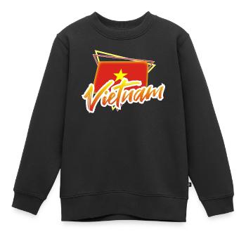 Vietnam - Kinder Premium Organic Sweatshirt - Schwarz - Vorne - AI Model Kid Female (0cm)
