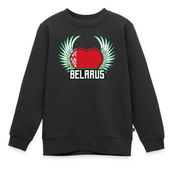 Weißrussland - Kinder Premium Organic Sweatshirt - Schwarz - Vorne - AI Model Kid Female (0cm)