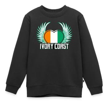 Côte d’Ivoire - Sweat Premium enfant bio - noir - Devant - AI Model Kid Female (0cm)