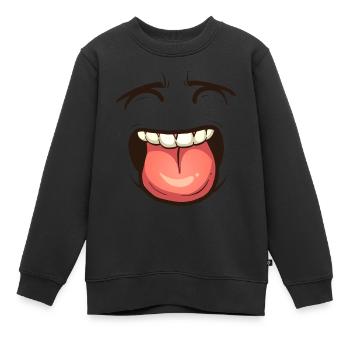 Smile - Kinder Premium Organic Sweatshirt - Schwarz - Vorne - AI Model Kid Female (0cm)
