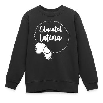 Afro Latina - Kinder Premium Organic Sweatshirt - Schwarz - Vorne - AI Model Kid Female (0cm)