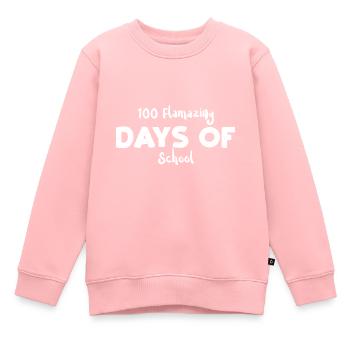 100 jours d’école flamboyants - Sweat Premium enfant bio - rose - Devant - AI Model Kid Female (0cm)