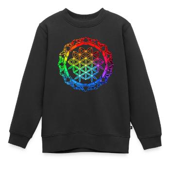 Fleur de lotus - symbole de sérénité et de beauté - Sweat Premium enfant bio - noir - Devant - AI Model Kid Female (0cm)