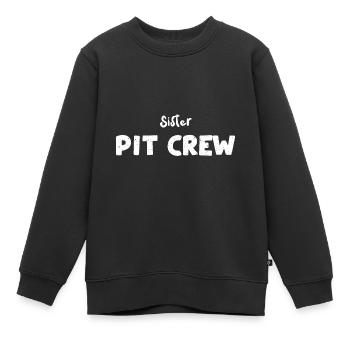 Sister Pit Crew - Sister - Sweat Premium enfant bio - noir - Devant - AI Model Kid Female (0cm)