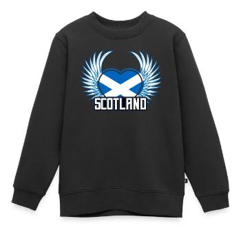 Schottland - Kinder Premium Organic Sweatshirt - Schwarz - Vorne - AI Model Kid Female (0cm)