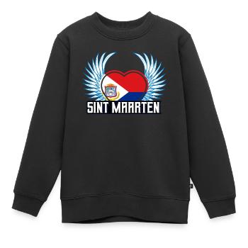 Sint Maarten - Kinder Premium Organic Sweatshirt - Schwarz - Vorne - AI Model Kid Female (0cm)