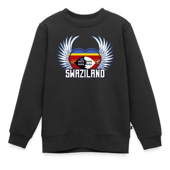 Swaziland - Sweat Premium enfant bio - noir - Devant - AI Model Kid Female (0cm)