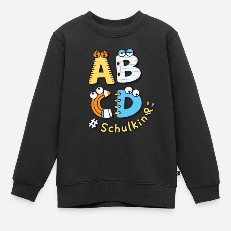 Schulkind Einschulung Schulanfang Schule - Kinder Premium Organic Sweatshirt - Schwarz