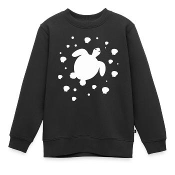 Schildkröte - Meerestier Reptil Naturschutz - Kinder Premium Organic Sweatshirt - Schwarz - Vorne - AI Model Kid Female (0cm)