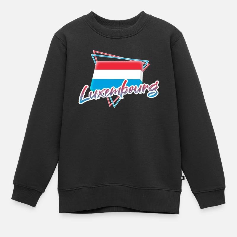 Luxembourg - Sweat Premium enfant bio - noir