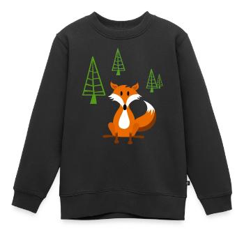Schlauer Fuchs - Kinder Premium Organic Sweatshirt - Schwarz - Vorne - AI Model Kid Female (0cm)