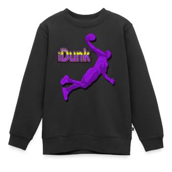 BasketBall - Kinder Premium Organic Sweatshirt - Schwarz - Vorne - AI Model Kid Female (0cm)