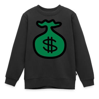 Dollar Argent Banque - Sweat Premium enfant bio - noir - Devant - AI Model Kid Female (0cm)