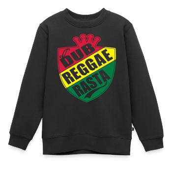 dub reggae rasta - Sweat Premium enfant bio - noir - Devant - AI Model Kid Female (0cm)
