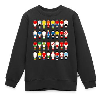 Pixelart Fußball-Teams - Kinder Premium Organic Sweatshirt - Schwarz - Vorne - AI Model Kid Female (0cm)