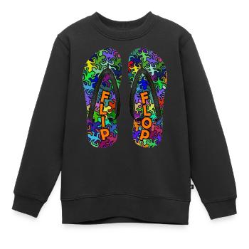 Geckos FLIP FLOP - Kinder Premium Organic Sweatshirt - Schwarz - Vorne - AI Model Kid Female (0cm)