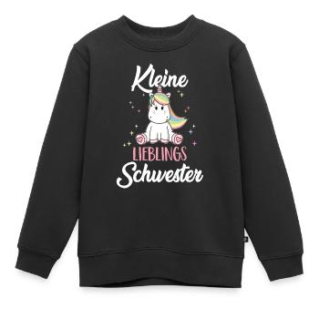 kleine lieblings schwester Einhorn Familie Kind - Kinder Premium Organic Sweatshirt - Schwarz - Vorne - AI Model Kid Female (0cm)