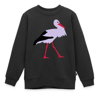 Cigogne - Sweat Premium enfant bio - noir - Devant - AI Model Kid Female (0cm)