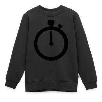 Stop watch - Kids Premium Organic Sweatshirt - black - Front - AI Model Kid Female (0cm)