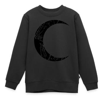 égratignures fissures lune faucille lune croissant de nuit nuit fullm - Sweat Premium enfant bio - noir - Devant - AI Model Kid Female (0cm)
