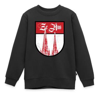 Kölner Dom Heimatstadt - Kinder Premium Organic Sweatshirt - Schwarz - Vorne - AI Model Kid Female (0cm)
