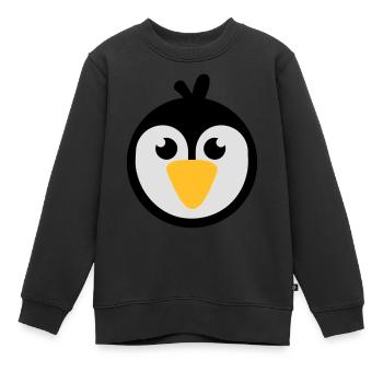 Manchot - Sweat Premium enfant bio - noir - Devant - AI Model Kid Female (0cm)