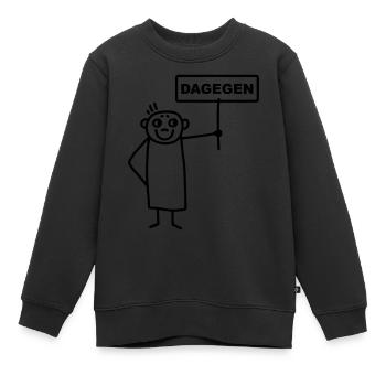 Männchen dagegen - Kinder Premium Organic Sweatshirt - Schwarz - Vorne - AI Model Kid Female (0cm)