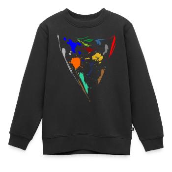 Bunte Farbkleckse - Dreieck - Kinder Premium Organic Sweatshirt - Schwarz - Vorne - AI Model Kid Female (0cm)