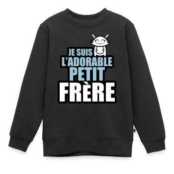 je suis l'adorable petit frère - Sweat Premium enfant bio - noir - Devant - AI Model Kid Female (0cm)