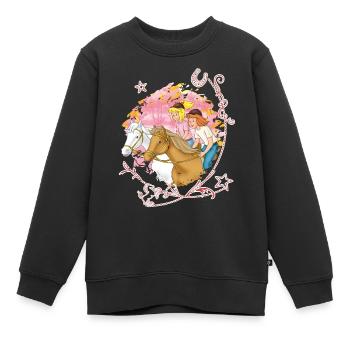Bibi und Tina 'Wettreiten im Wald' - Kinder Premium Organic Sweatshirt - Schwarz - Vorne - AI Model Kid Female (0cm)