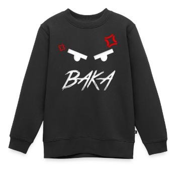 Baka Anime Expression - Kids Premium Organic Sweatshirt - black - Front - AI Model Kid Female (0cm)
