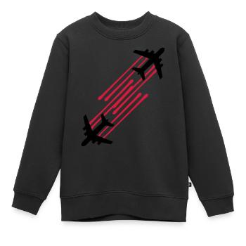 2 gouttes de sang chemtrails ligne de timbre graff - Sweat Premium enfant bio - noir - Devant - AI Model Kid Female (0cm)