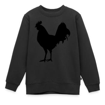 hahn - Kinder Premium Organic Sweatshirt - Schwarz - Vorne - AI Model Kid Female (0cm)