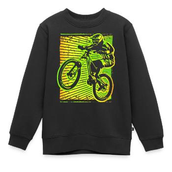 Mountainbiker ► Mountainbike ► MTB Biker Fahrrad - Kinder Premium Organic Sweatshirt - Schwarz - Vorne - AI Model Kid Female (0cm)