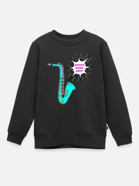 Saxo - Sweat Premium enfant bio - noir