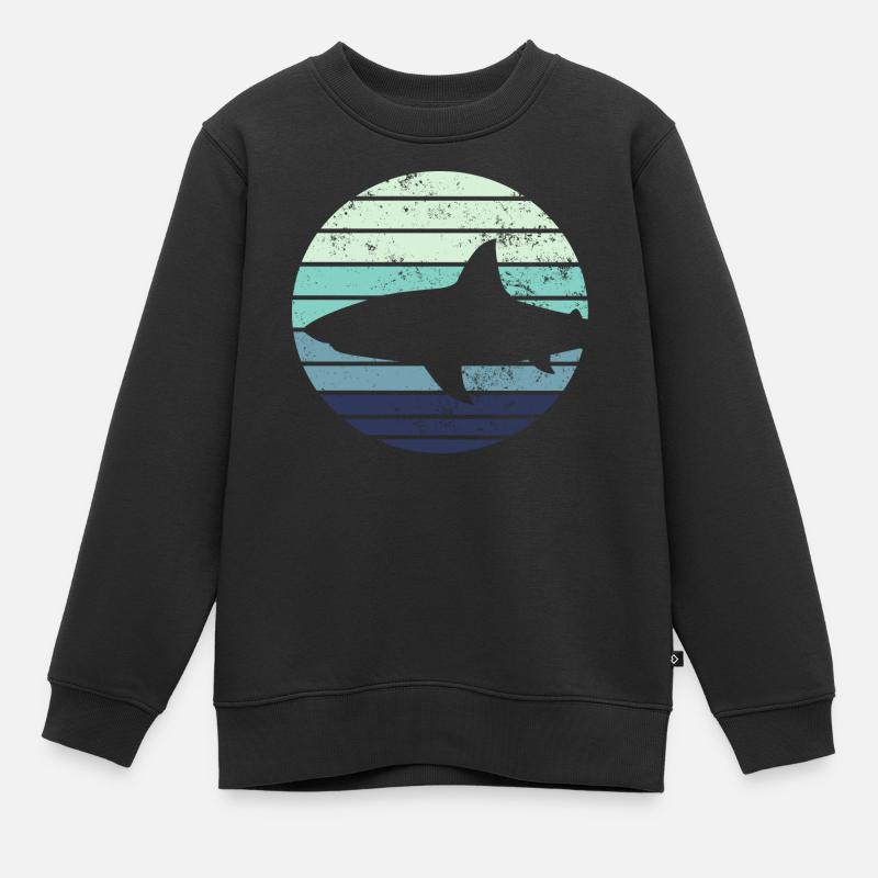 Requins requins - Sweat Premium enfant bio - noir