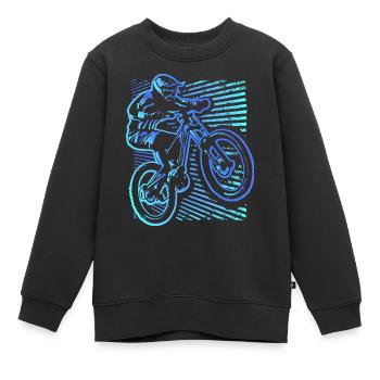 MTB | Mountainbike | Mountainbiker | Mountainbike - Kinder Premium Organic Sweatshirt - Schwarz - Vorne - AI Model Kid Female (0cm)