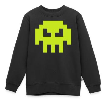 Envahisseur extraterrestre de Sapce (crâne, plaine) - Sweat Premium enfant bio - noir - Devant - AI Model Kid Female (0cm)
