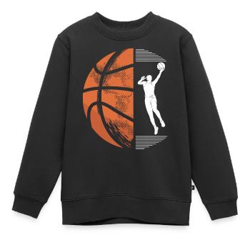 Basketball Sport Geburtstag Wettkampf Geschenk - Kinder Premium Organic Sweatshirt - Schwarz - Vorne - AI Model Kid Female (0cm)