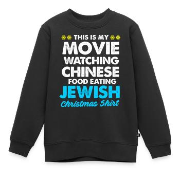Hanoucca Noël Hanoukka Hanoucca Menorah - Sweat Premium enfant bio - noir - Devant - AI Model Kid Female (0cm)